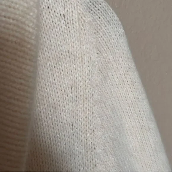 Ann Taylor Ivory Angora Wool-Blend Button Front Cardigan With Collar Size Medium - Picture 4 of 8